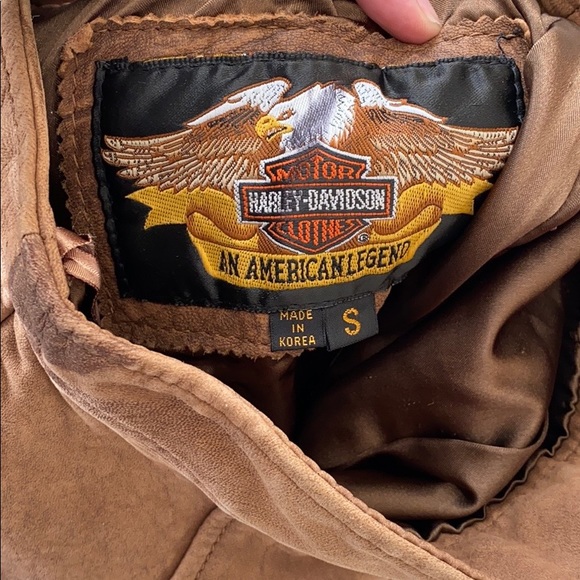 Harley Davidson Tan Suede Leather Pencil Skirt - Picture 8 of 11